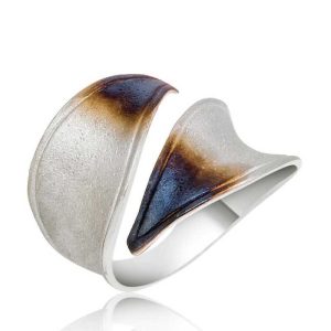 Gümüş Kuru Yaprak Bayan Yüzük - Görsel 1