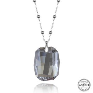 Swarovski Crystal Taşlı Top Zincir Baget Gümüş Kadın Kolye - Görsel 1