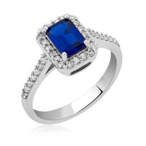 Gümüş Baget Kare Bayan Yüzük - Görsel 1