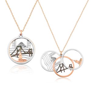 ​Gümüş İstanbul Manzaralı Bayan Kolye - Görsel 1