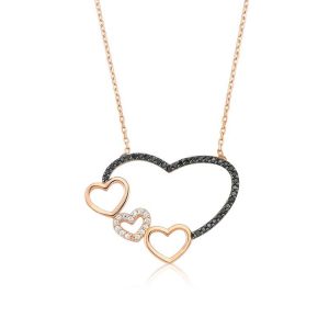 Gümüş Kalpli Bayan Kolye - Görsel 1