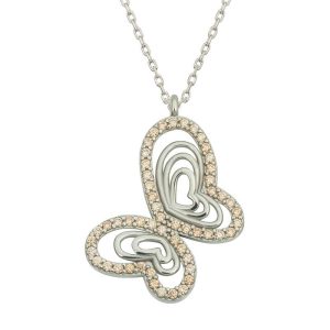 Gümüş Kelebek Kadın Kolye - Görsel 1