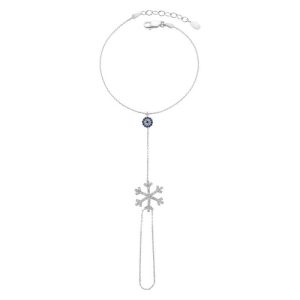 Gümüş Nazarlı Kar Tanesi Şahmeran Bileklik - Görsel 1