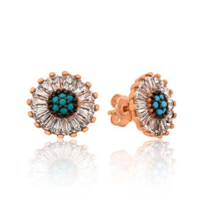 Gümüş Papatya Çivili Küpe - Görsel 1