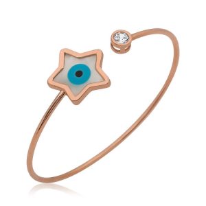 ​Gümüş Rose Sedef Taşlı Yıldız Bileklik - Görsel 1