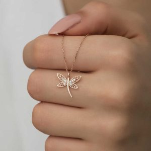 Gümüş Rose Yusufçuk Kadın Kolye - Görsel 1