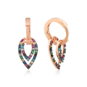 Gümüş Üç Boyutlu Yaprak Küpe - Görsel 1