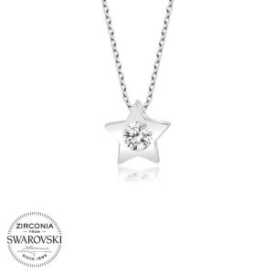 Swarovski Taşlı Gümüş Yıldız Bayan Kolye - Görsel 1