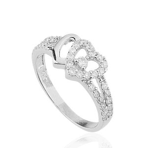 Gümüş Kalpli Bayan Yüzük - Görsel 1