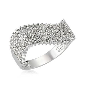 Gümüş Yarım Tur Bayan Yüzük - Görsel 1